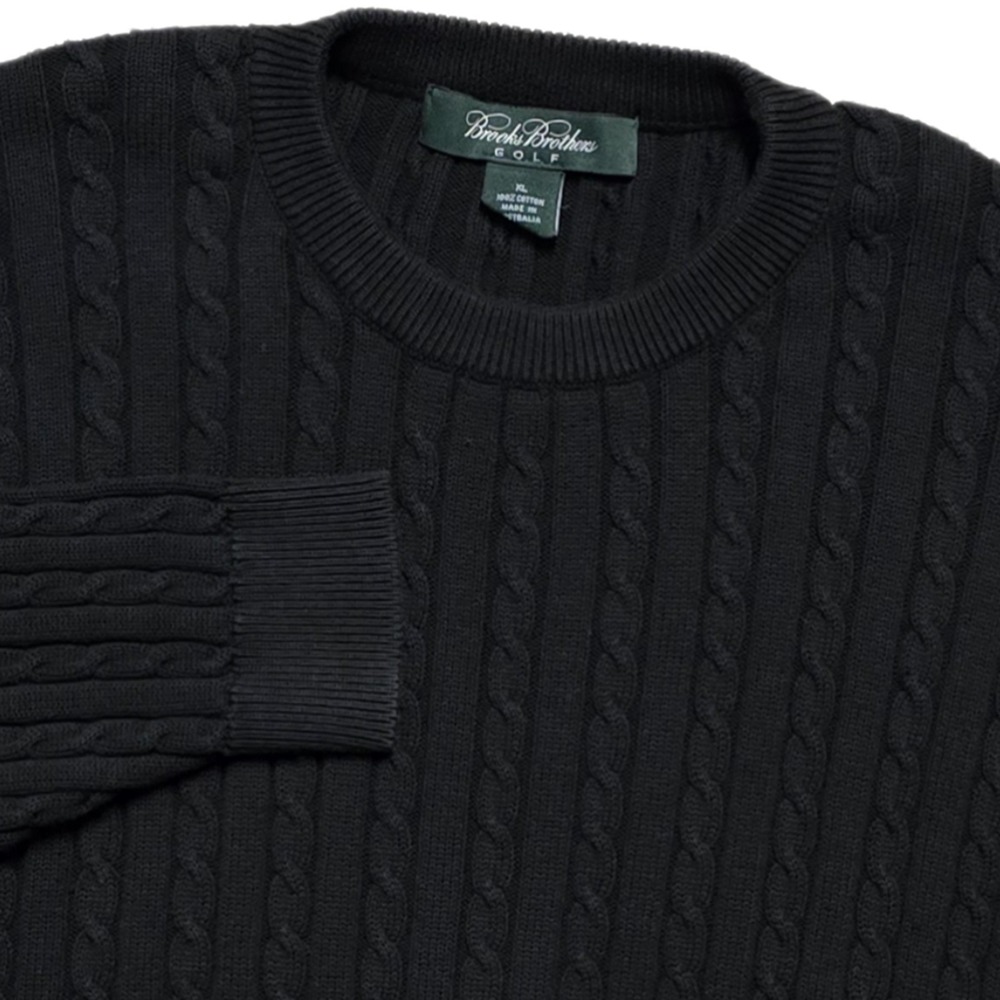 VINTAGE Brooks Brothers Golf Sweater Mens XL 100% Cotton Cable Knit Crewneck - Picture 11 of 11